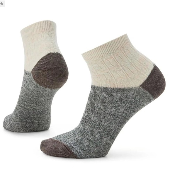 Smartwool Accessories - Smartwool Everyday Cable Ankle Socks Moonbeam Merino Wool Socks Medium (7-9.5)